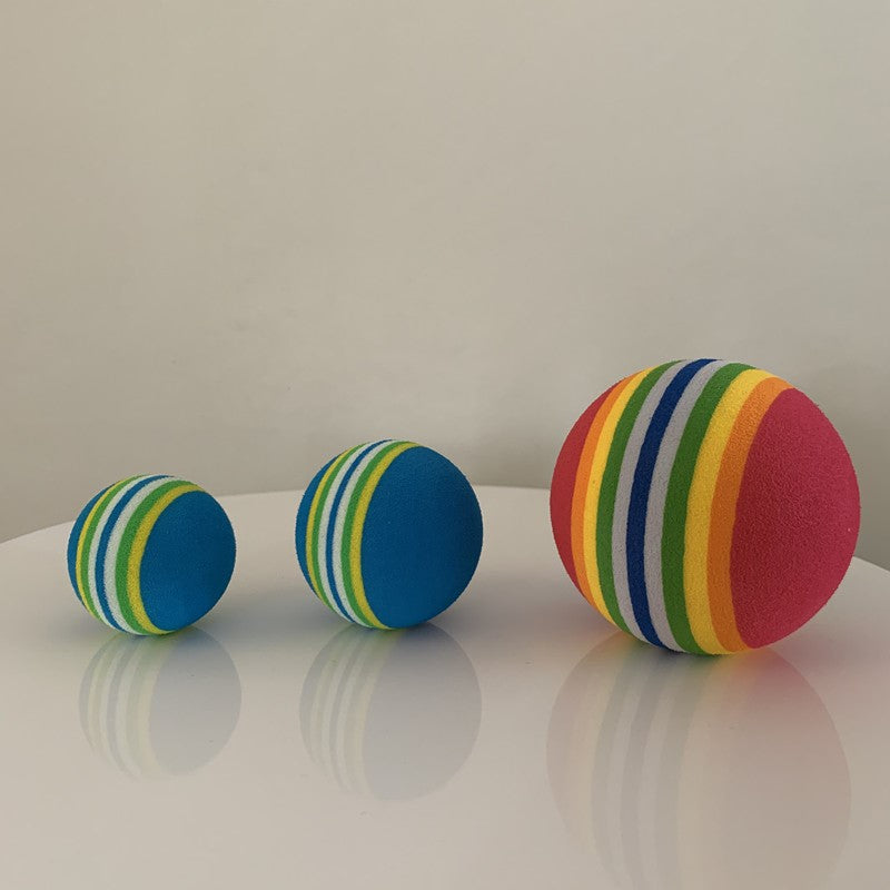 Pet Cat Elastic Mute Rainbow Ball Toy