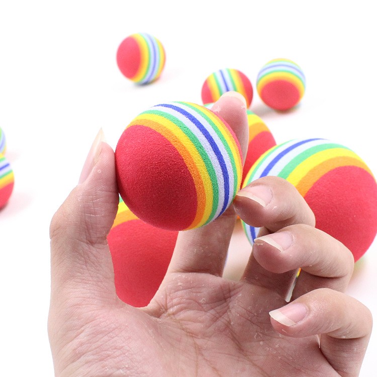 Pet Cat Elastic Mute Rainbow Ball Toy