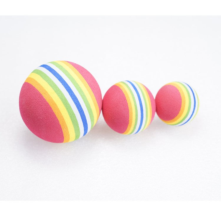 Pet Cat Elastic Mute Rainbow Ball Toy