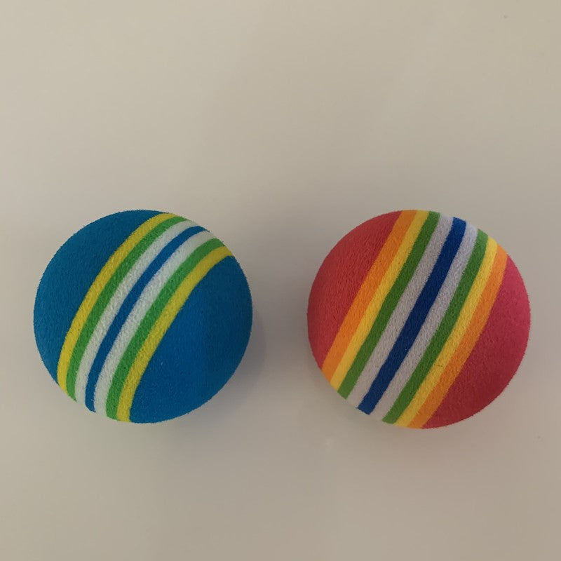 Pet Cat Elastic Mute Rainbow Ball Toy