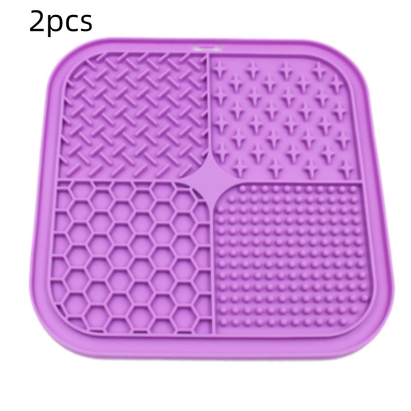 Pet Licking Pad Silicone Pet Food Suction Cup Anti-choke Slow Feeding Bowl Dog Licking Pad