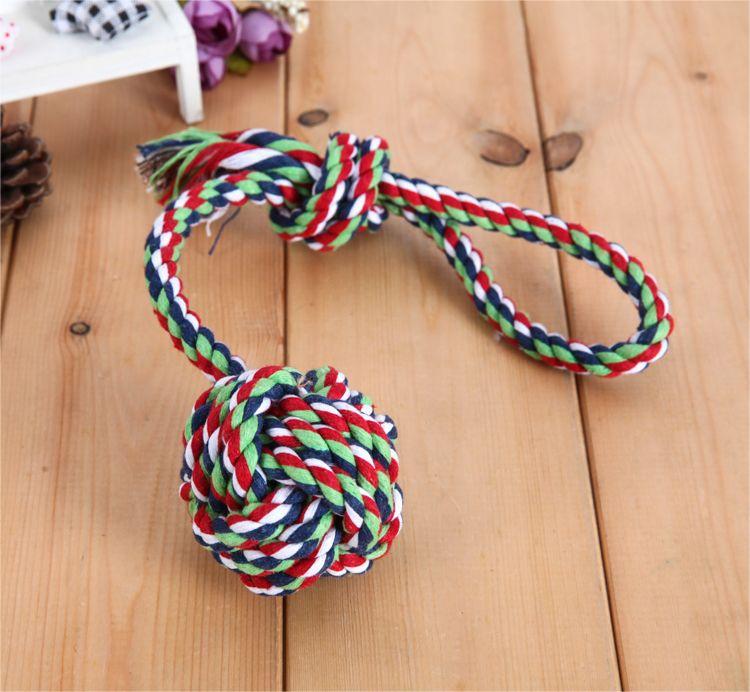 Pet Toy Training Ball Hand Pull Long Tail Ball Small Size Medium Dog Cotton String