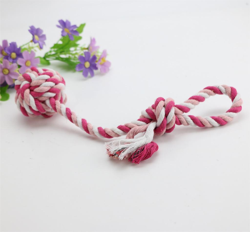 Pet Toy Training Ball Hand Pull Long Tail Ball Small Size Medium Dog Cotton String
