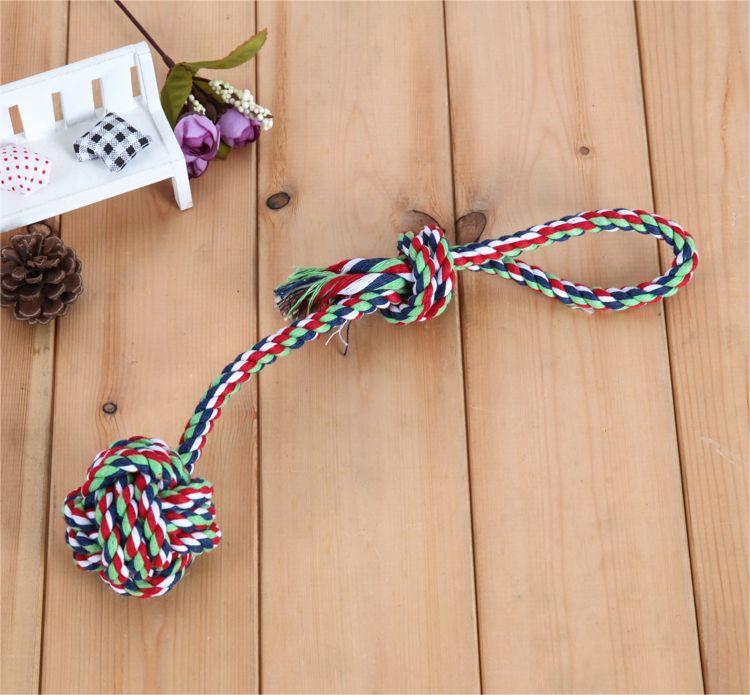 Pet Toy Training Ball Hand Pull Long Tail Ball Small Size Medium Dog Cotton String
