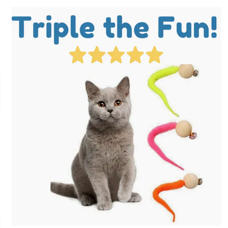 Pet cat toy tail bell