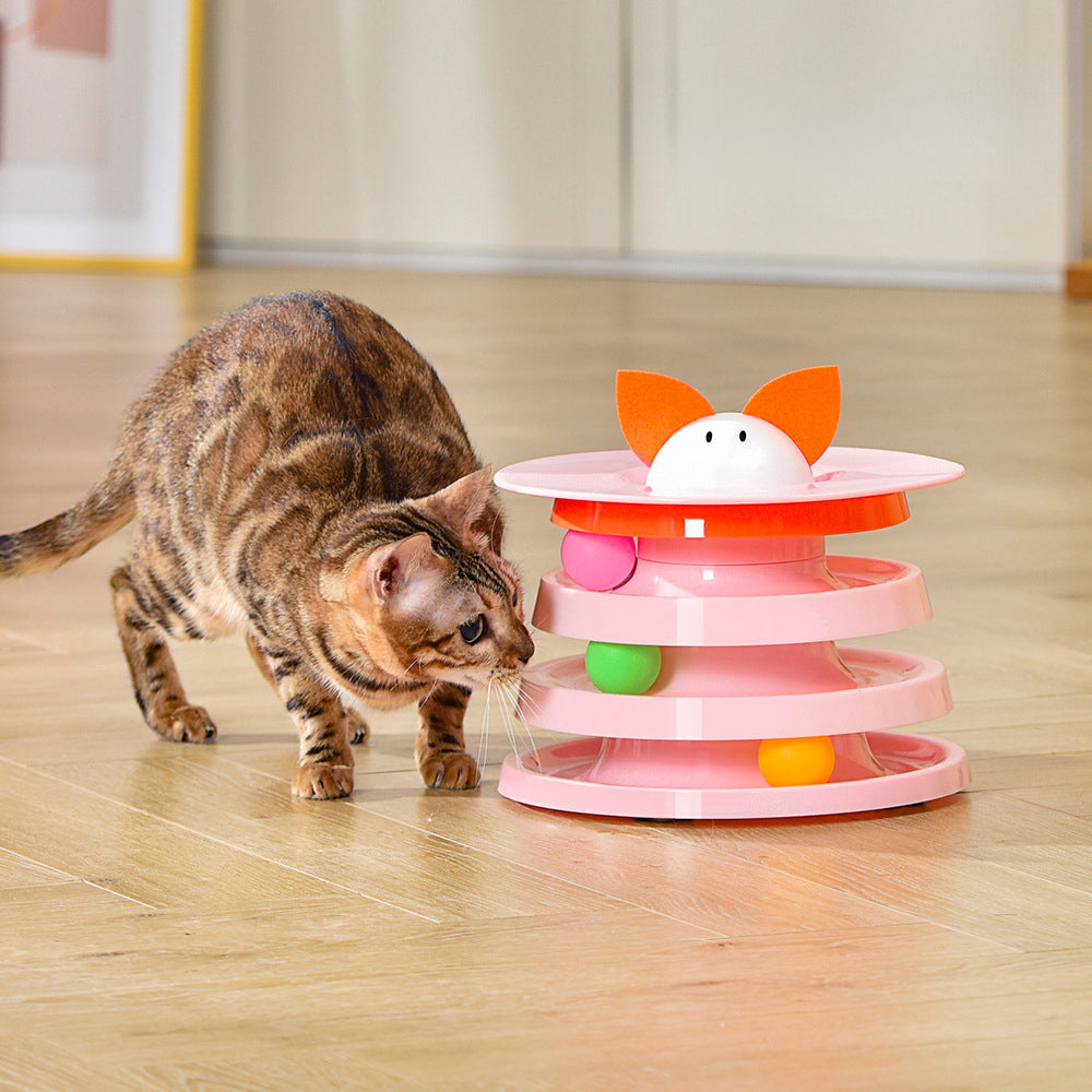 Rotating Four-layer Cat Plate, Interactive Educational Toy Multicolor To Relieve Boredom