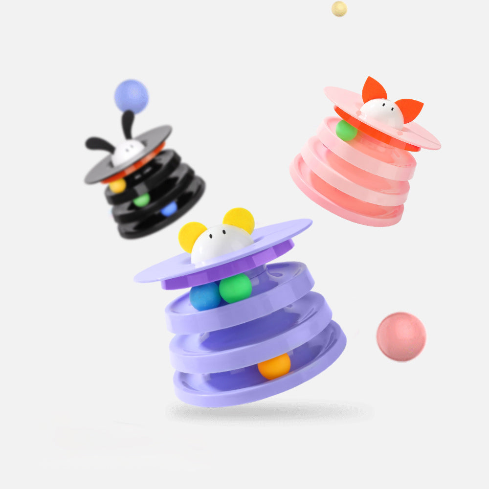 Rotating Four-layer Cat Plate, Interactive Educational Toy Multicolor To Relieve Boredom