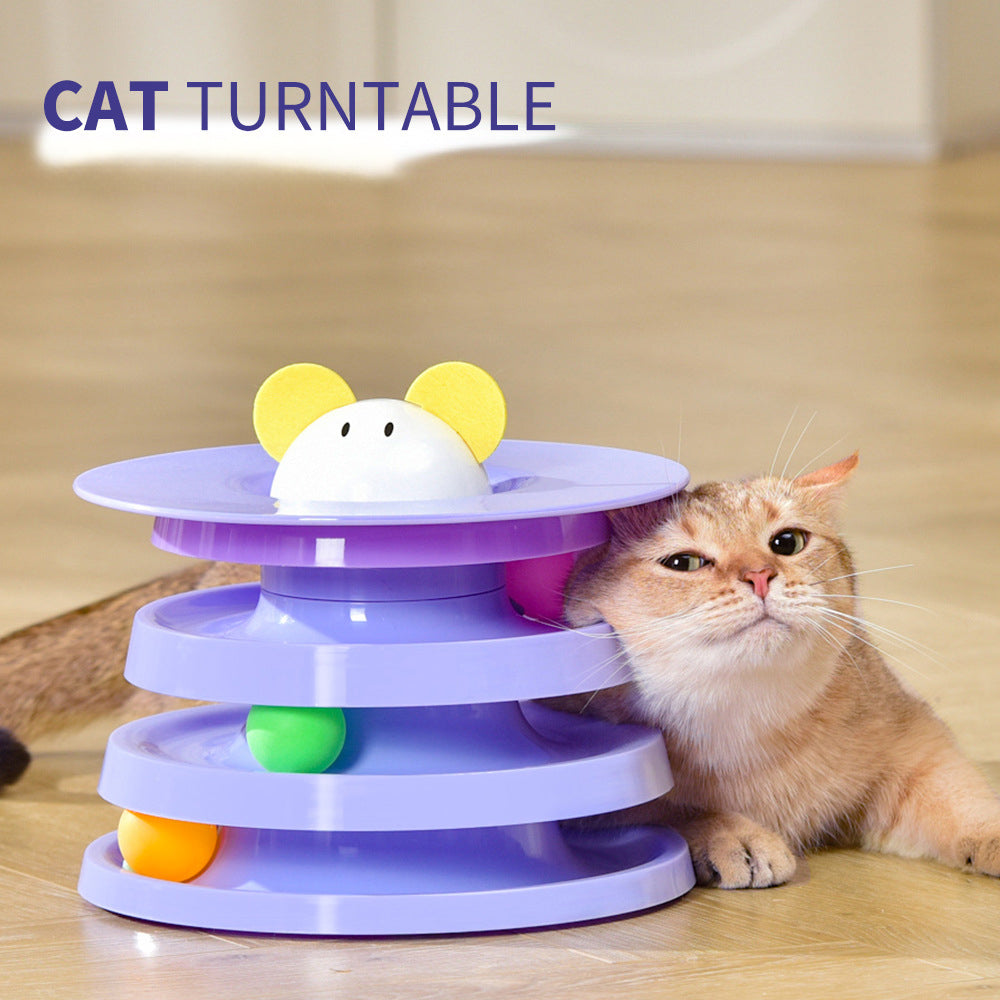 Rotating Four-layer Cat Plate, Interactive Educational Toy Multicolor To Relieve Boredom