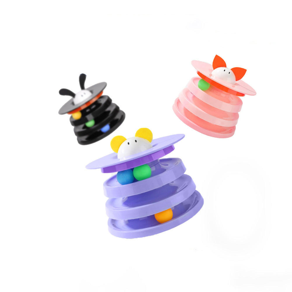Rotating Four-layer Cat Plate, Interactive Educational Toy Multicolor To Relieve Boredom