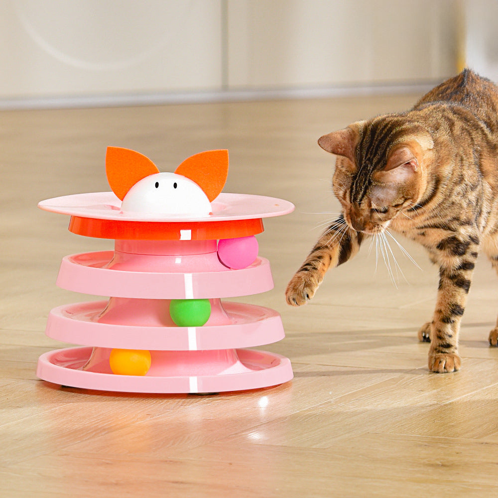 Rotating Four-layer Cat Plate, Interactive Educational Toy Multicolor To Relieve Boredom