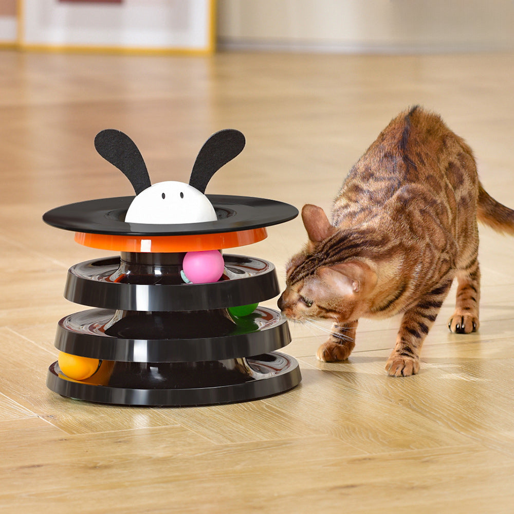 Rotating Four-layer Cat Plate, Interactive Educational Toy Multicolor To Relieve Boredom