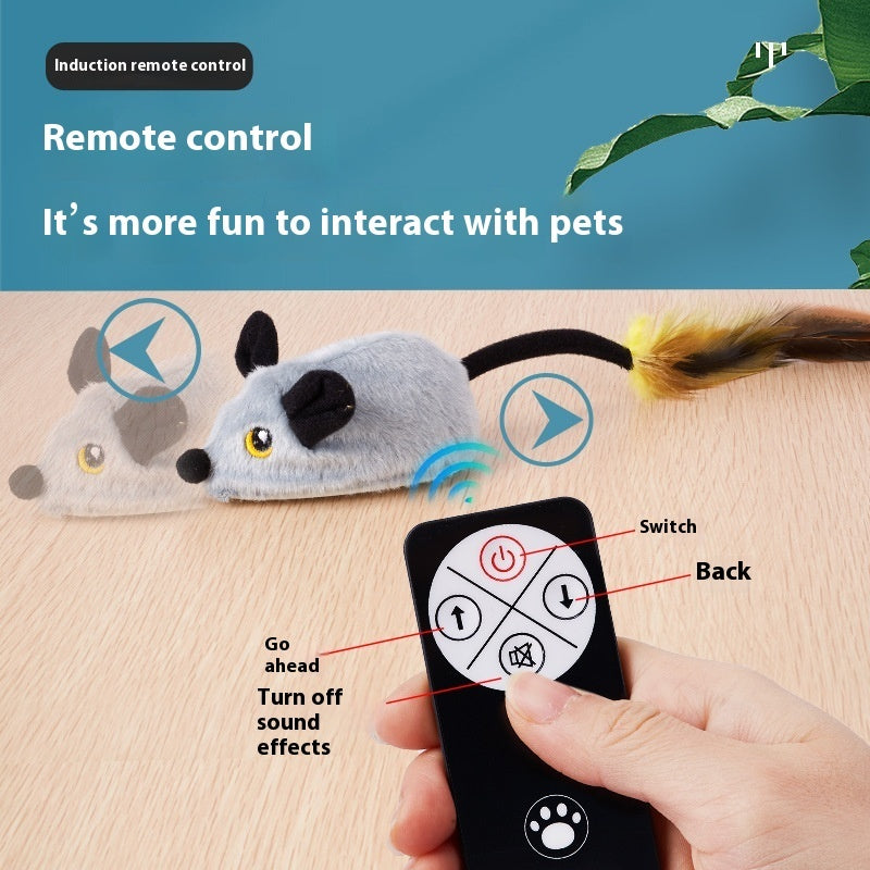 Simulation Remote Control Electric Little Mouse Cat Self-Hi Relieving Stuffy Toy