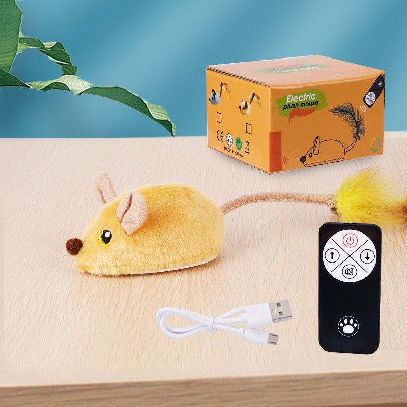 Simulation Remote Control Electric Little Mouse Cat Self-Hi Relieving Stuffy Toy
