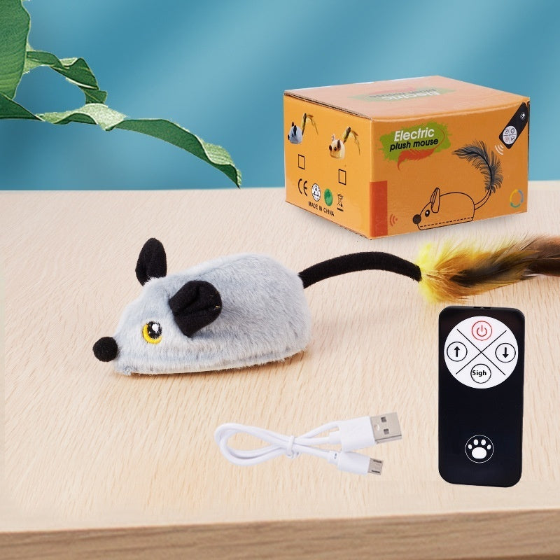 Simulation Remote Control Electric Little Mouse Cat Self-Hi Relieving Stuffy Toy
