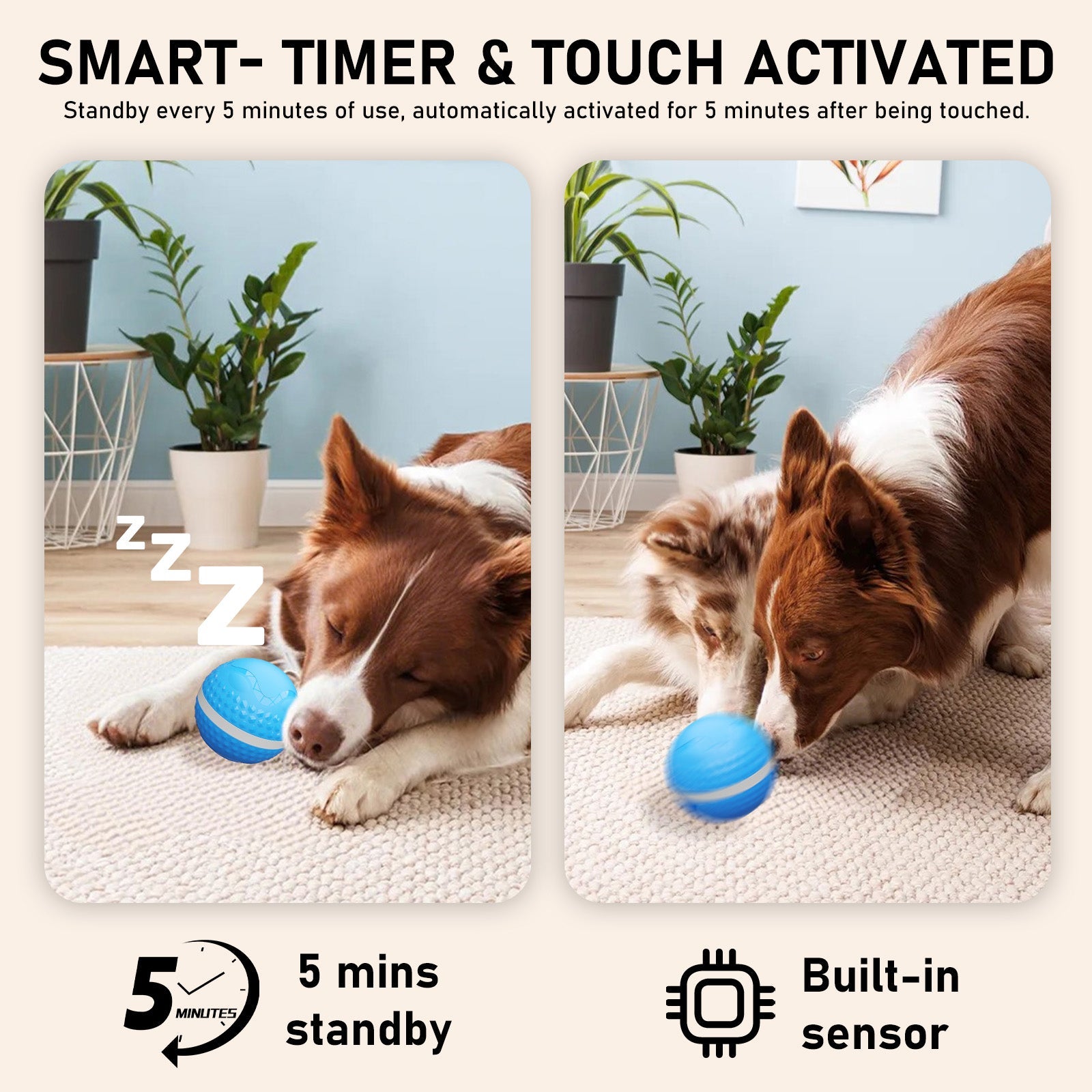 Smart Interactive Dog Toys, Automatic Moving Ball With Lighting Modes, Interactive Dog Toys For Dog Enrichment & Stimulation, Motion Activated Rolling Toy For Medium And Large Dogs
