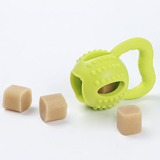 Square Pull Global Bite-resistant Molar Cleaning Cheese Ball Interactive Educational Pet Toy