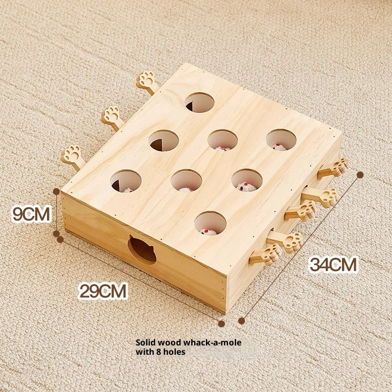 Supplies Catnip Solid Wood Whac-a-mole Cat Toy
