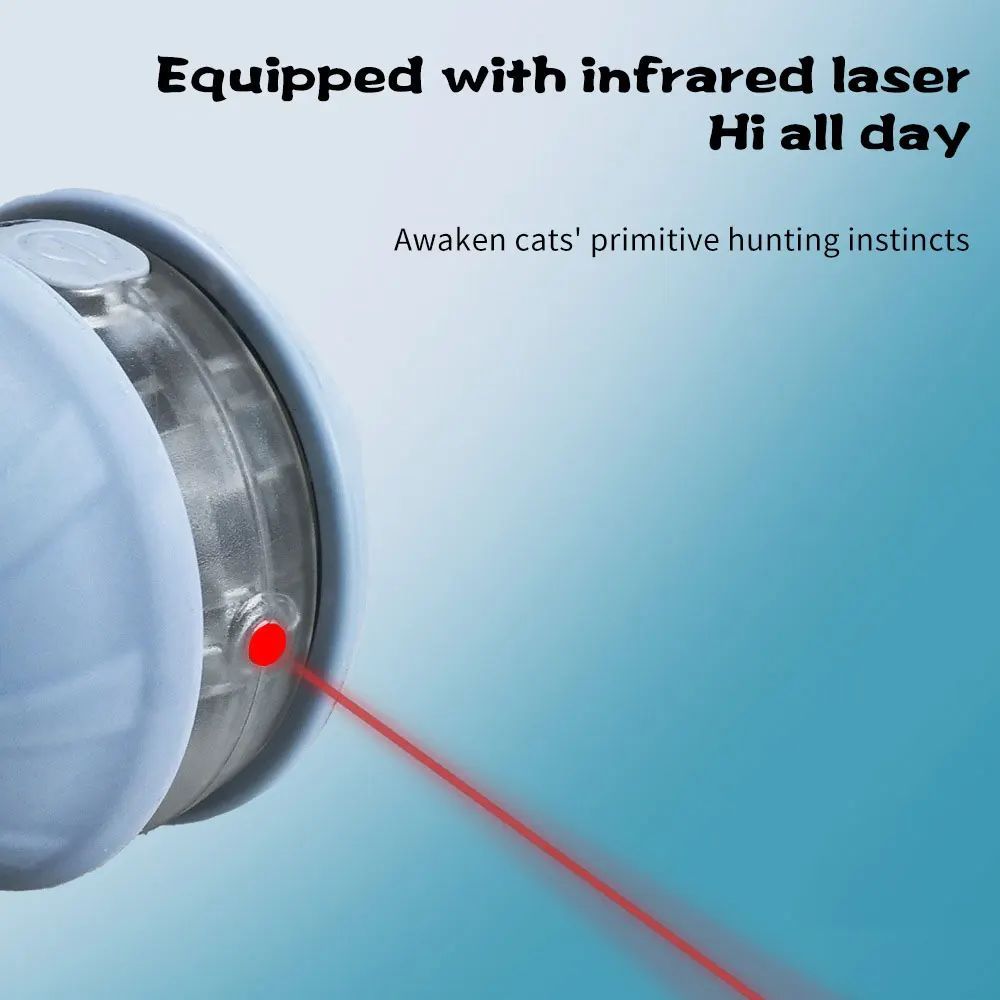 Upgrade Cat Interactive Ball Toy Automatic Rolling Ball Faux Tail Rechargeable Smart Pet Electric Toy Laser Pointer Cat Accessor