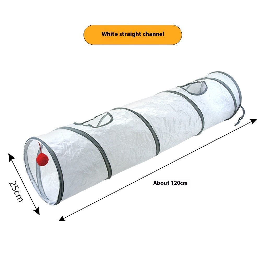 White Cat Tunnel Rolling Dragon Pet Toy Supplies