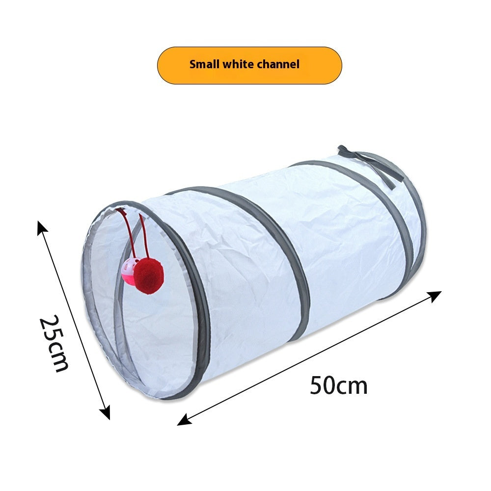 White Cat Tunnel Rolling Dragon Pet Toy Supplies