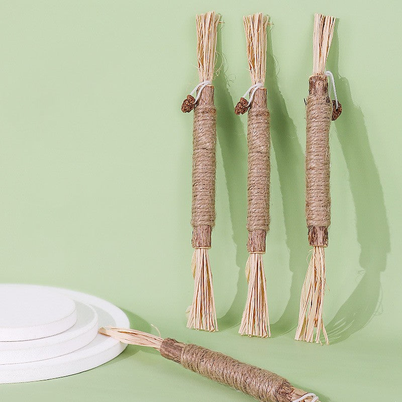 Wooden Polygonum Molar Stick Cat Toy Tooth Cleaning Kitten Bite-resistant Catnip Teasing Snacks