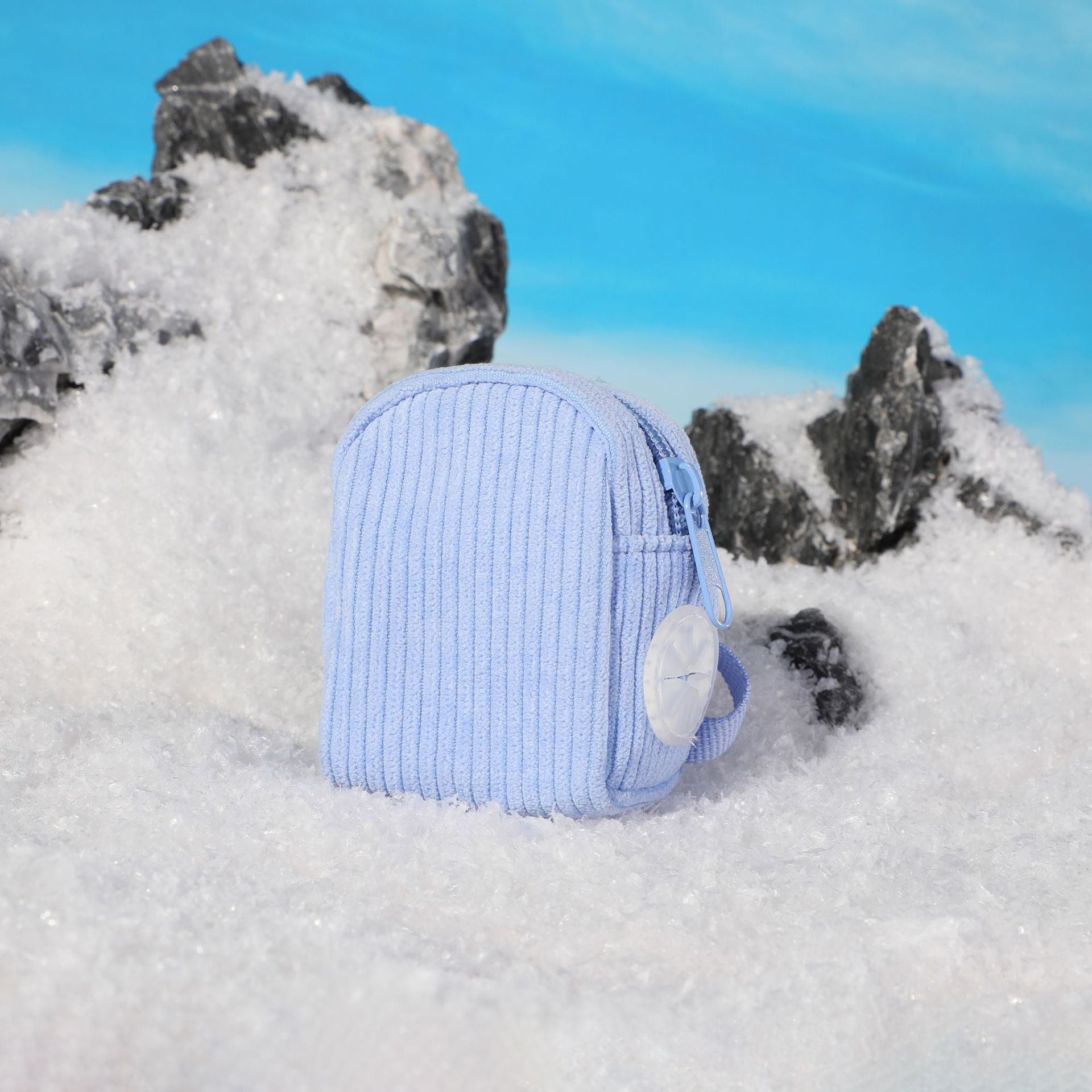 KFX-0201405 Baby Blue Pet Collar and Leash Set with Chest Back Harness and Mini Schoolbag Waste Bag Holder