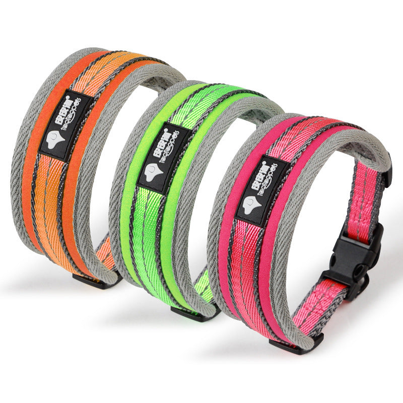 KFX-7391293 Lycra Big Dog Collar in Green, Orange, or Rose Red - Casual Style for All Seasons